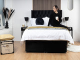 Chesterfield Ottoman Divan Bed With 54'' Winged Floorstanding Headboard