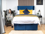 Ella Curved Wing Ottoman Divan Bed With 54'' Floorstanding Headboard