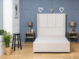 3 Panel Divan Bed Set With Mattress Options And Floorstanding Winged Headboard