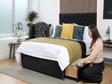 York Divan Bed Set With Chesterfiled Headboard and Mattress Options