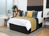 York Divan Bed Set With Chesterfiled Headboard and Mattress Options