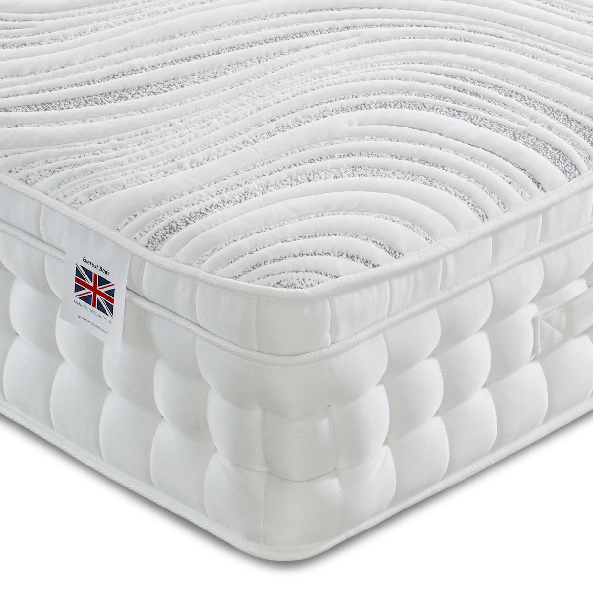 Everest Swirl Handstitched Pillowbox 2000 Pocket Natural Mattress Soft