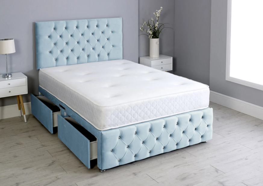 Bedroom Beauty Chesterfield Divan Bed Set with Headboard