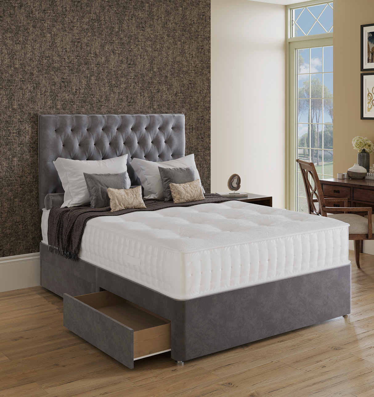 Chesterfield Divan Bed Set With Mattress Options